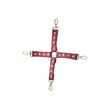 Costrittivo di collegamento in similpelle rosso bordoux