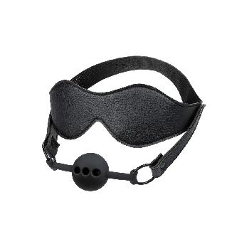 Mascherina per occhi e ball gag traspirante