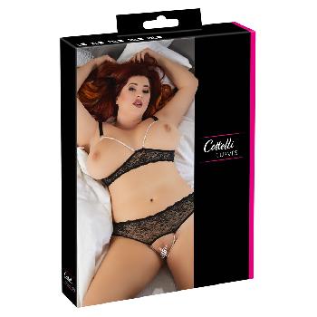 Taglie grandi reggiseno morbido e perizoma con perle