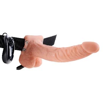Strap-on cavo e vibrante 9 pollici con testicoli