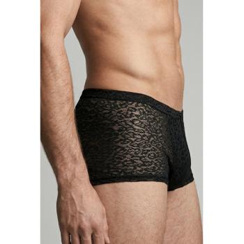 Boxer uomo nero leopardato con zip 