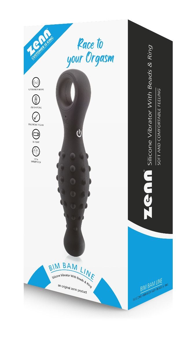 Vibratore vaginale o anale Racer Nero in Silicone