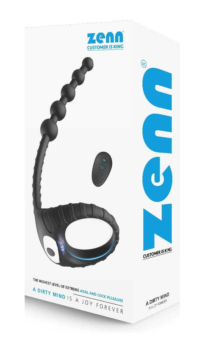 Plug anale in silicone con anello vibrante per il pene - Telecomando wireless
