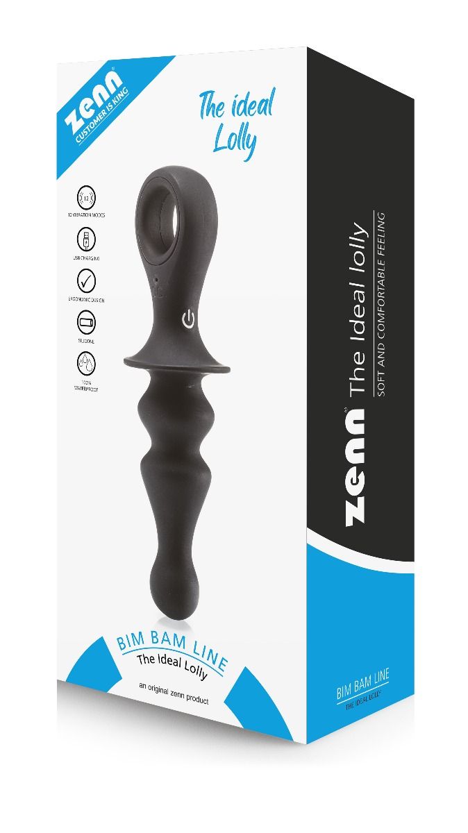 Plug Anale Nero Vibrante 12 Frequenze