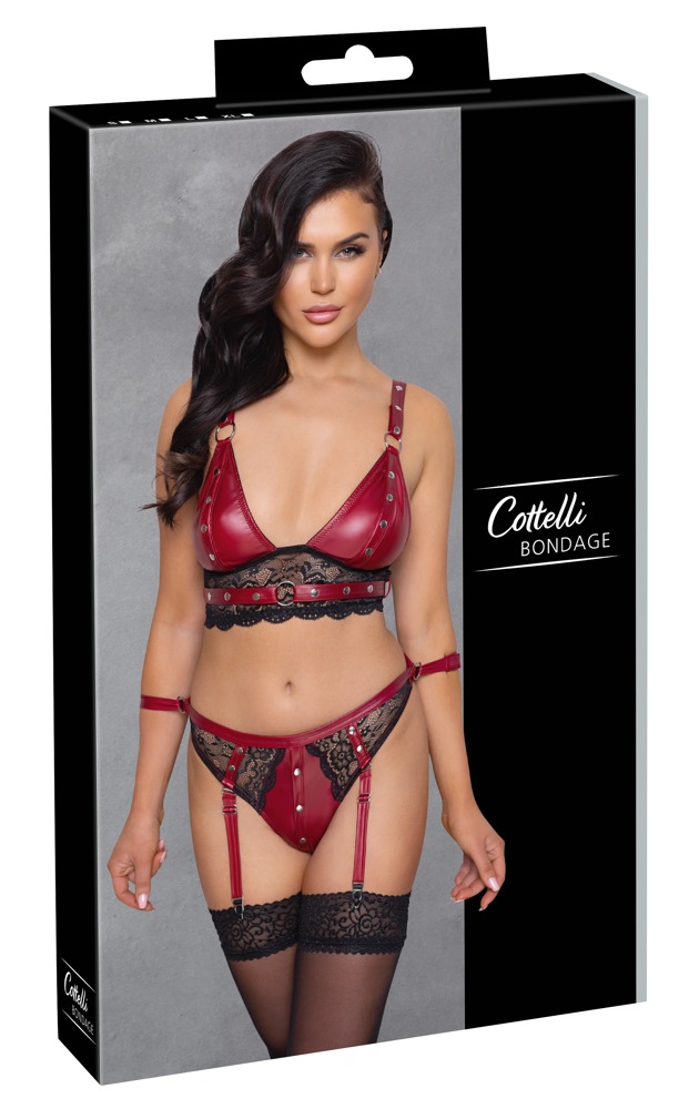 Bralette pi&ugrave; reggicalze in similpelle