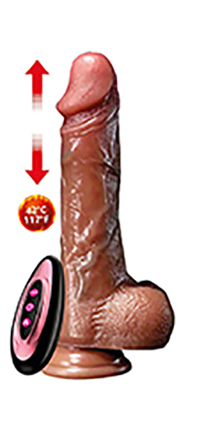 Vibratore realistico a spinta funzione riscaldante 25 cm