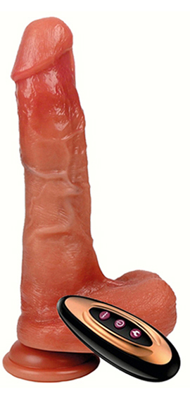 Dildo vibratore realistico ricaricabile con telecomando testicoli e ventosa