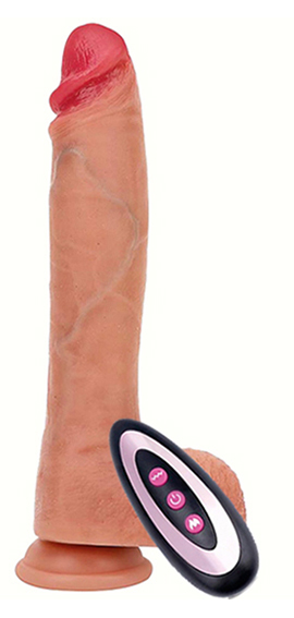 Dildo vibratore real ricaricabile con telecomando testicoli e ventosa