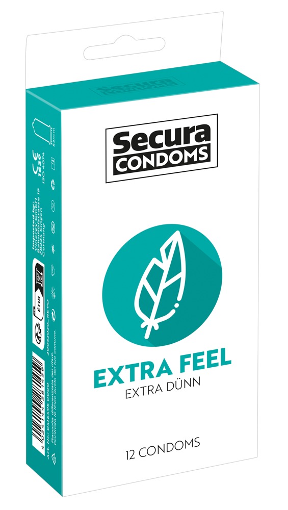 Preservativi trasparenti Extra sottili Vegan-friendly. 12 Pz