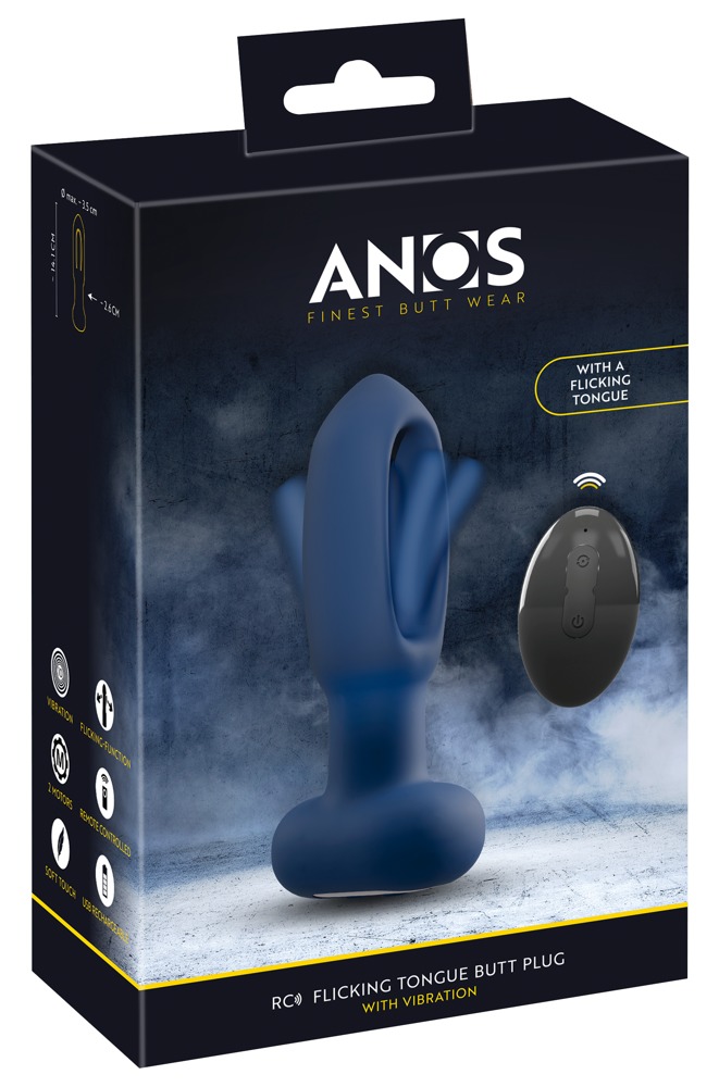 Plug anale con lingua morbida e telecomando