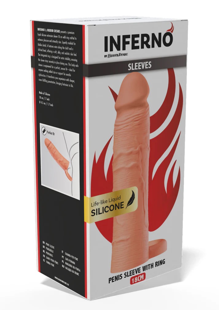 Prolunga pene 18 cm super realistico con anello