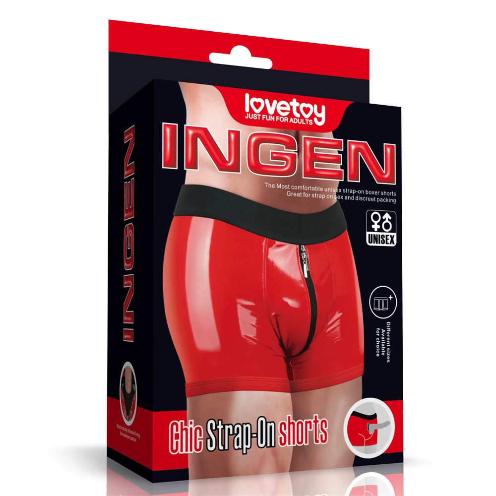 Strap-On Shorts red- Imbracatura per dildo
