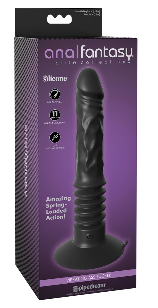 Vibratore anale con ventosa in silicone funzione di spinta