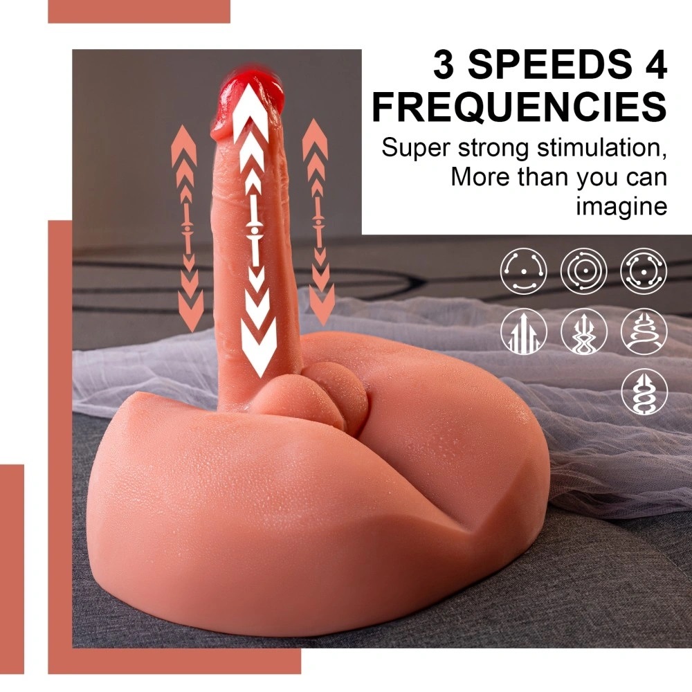 Love machine masturbatore 3d uomo con dildo a spinta vibrante