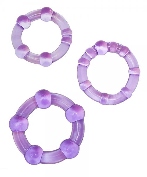 Anelli fallici viola con texture stimolanti