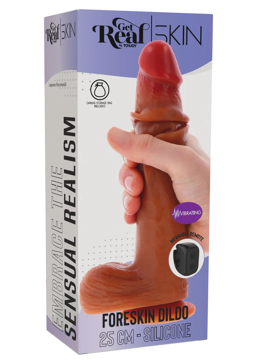 Vibratore realistico retrattile con telecomando da dito 25 cm
