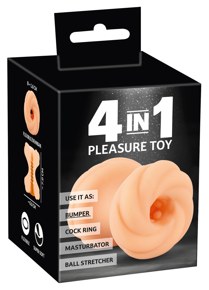 Masturbatore elastico tunnel aperto 4 in 1