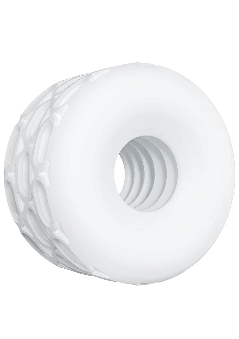 Anello fallico reversibile masturbatore 4 in 1 bianco