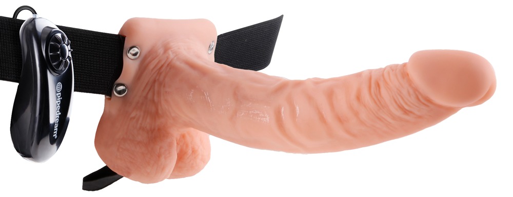 Strap-on cavo e vibrante 9 pollici con testicoli